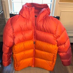 Marmot Guides Down Hooded Puffer in Orange/Pink (Youth Large)